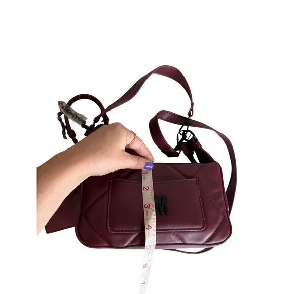 STEVE MADDEN Burgundy Crossbody Handbag Quilted Top-Handle Purse/ Credit Card Wa - Picture 6 of 8